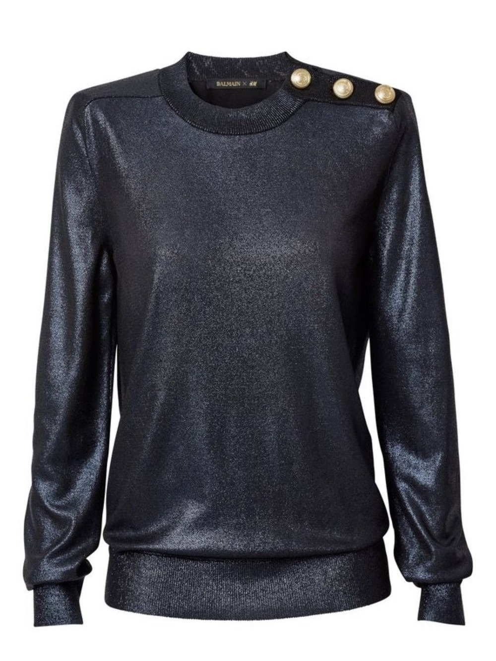 Balmain x H&M Metallic Blue Sweater